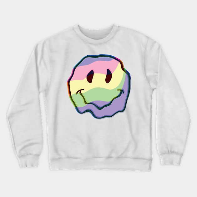 Colorful melting smiley face Crewneck Sweatshirt by Nikamii